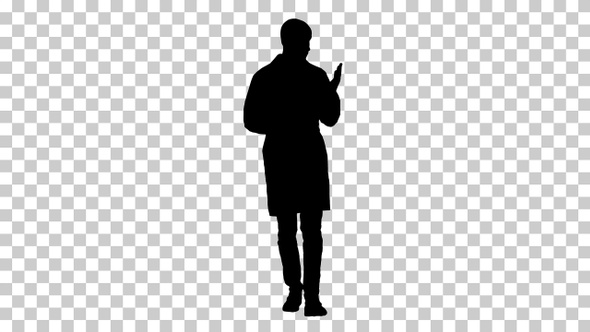 Silhouette Male doctor, Alpha Channel alt