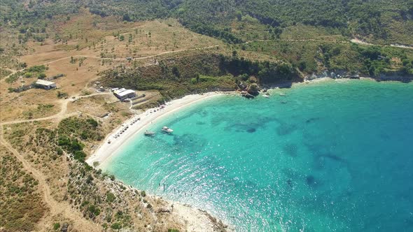 Beach in Albania with clear water