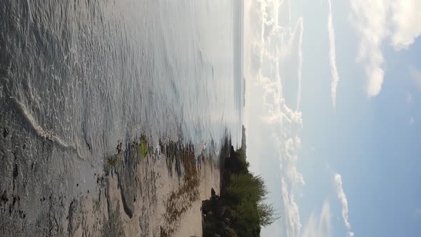 Zanzibar Tanzania  Vertical Video Empty Beach Slow Motion