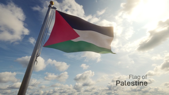 Palestine Flag on a Flagpole