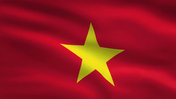 Vietnam Windy Flag Background 4K