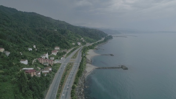 Aerial View Of Coast Road