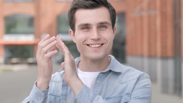 Applauding Young Man Clapping