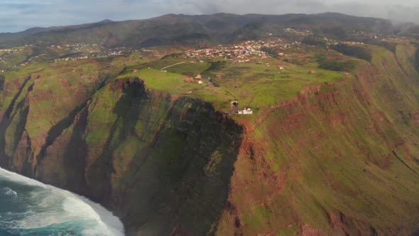 Coastline with ocean and rocks near remote island