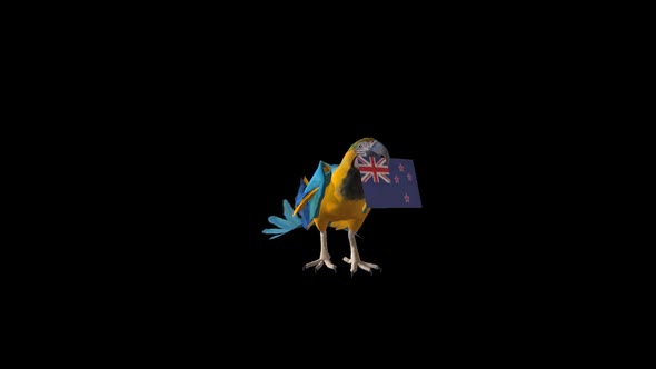  Parrot Carrying Flag - New Zealand