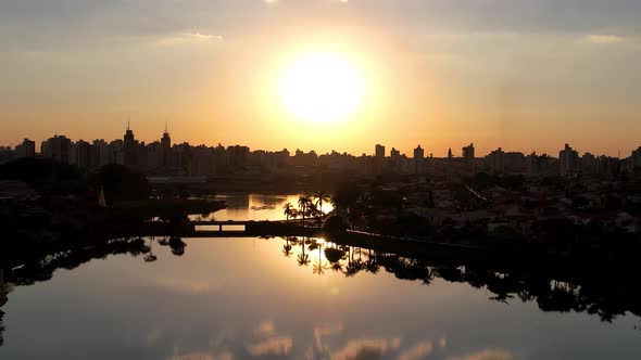 Sunset at  Rio Preto countryside city of Sao Paulo state.