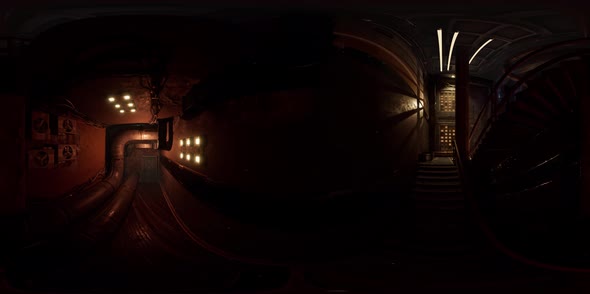 A Long Corridor with Many Open Doors of a Lost Place alt