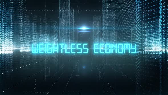 Skyscrapers Digital City Economics Word Weightless Economy