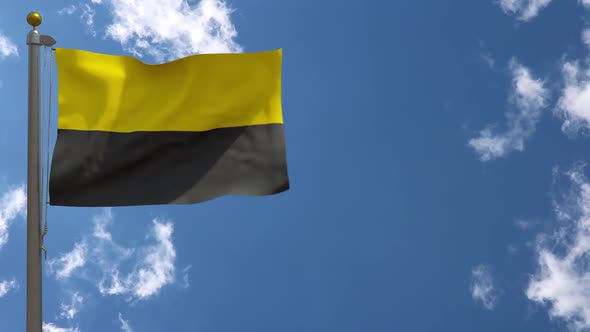 Sachsen-Anhalt Flag (Germany) On Flagpole