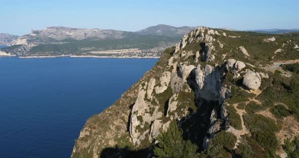 Ridges road, over the Cassis bay, Provence, France