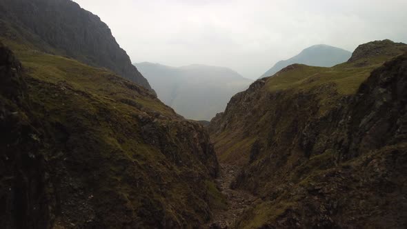 Drone Flight through England Mountain Canyon