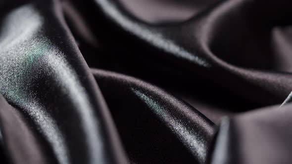 Black Silk Closeup Dark Satin Luxury Cloth Texture Background