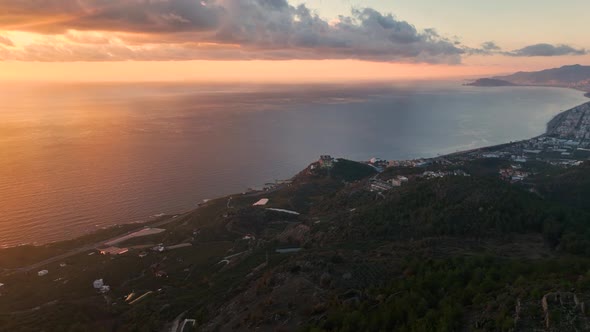 Ancient City Aerial View 4 K Alanya Turkey