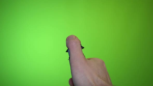 Firing handgun green screen chroma key first person view slow motion