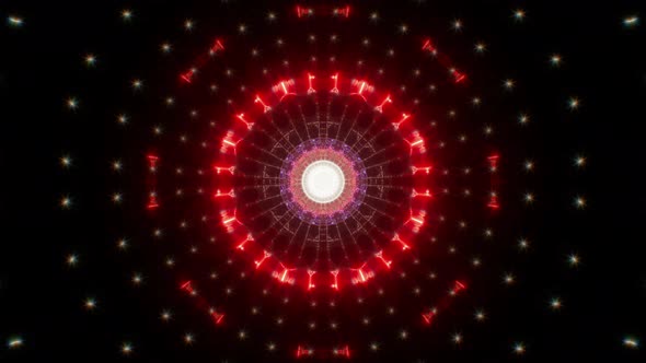 Red and Blue Beam Fractal Energy Glitter Tunnel Loop 4K