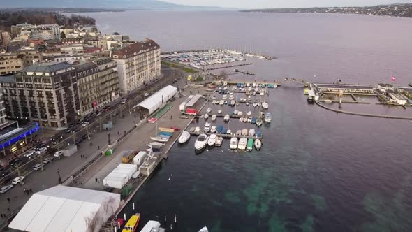 Panoramic Aerial View of Geneva City, Switzerland