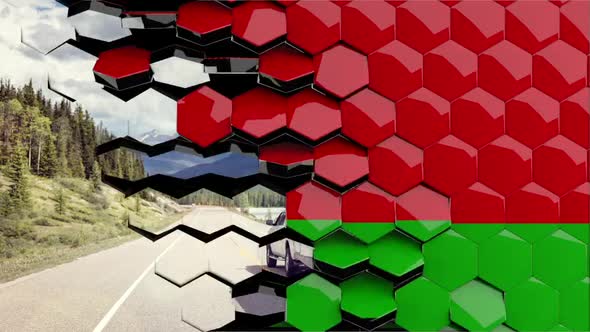 Belarus Flag Hexagon Transition - 4K Resolution