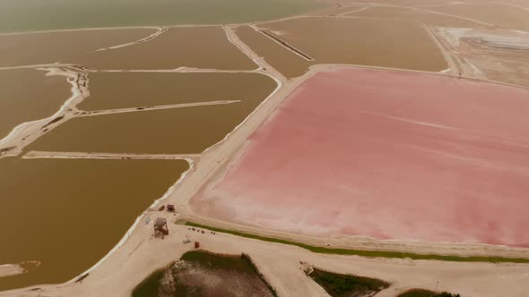 Forwards Fly Above System of Ponds for Salt Extraction