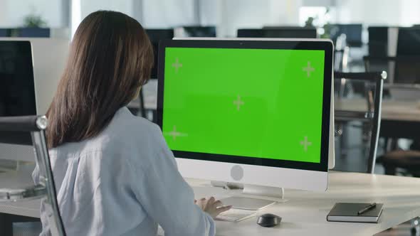 Business Woman Hands Working Internet on Pc Computer On Desk