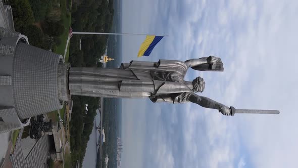 Vertical Video  Motherland Monument in Kyiv Ukraine