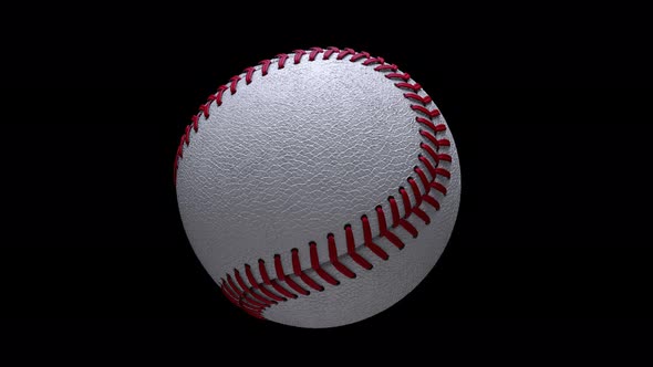 Realistic Baseball Seamless Loop With Alpha Matte