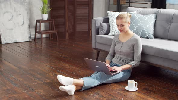 Young woman is resting at home