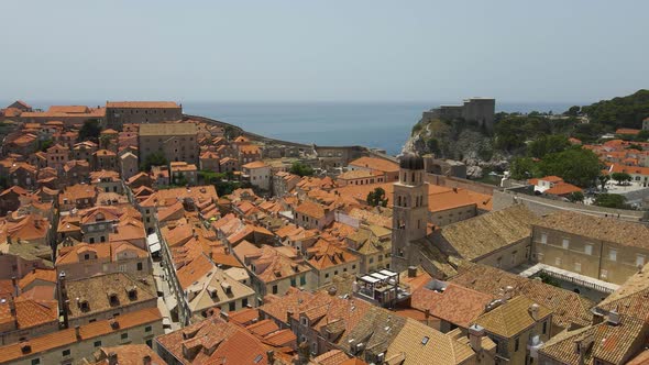 View of the rooftops of the Old Town of Dubrovnik. Croatia. Old city Dubrovnik in a beautiful summer