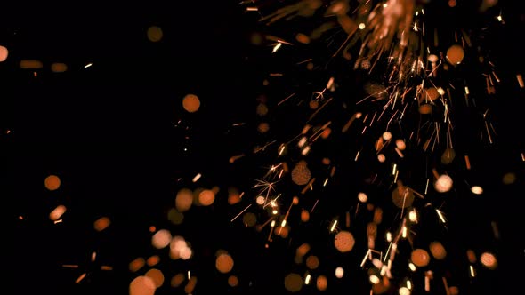 fire sparks dust particles overlay background