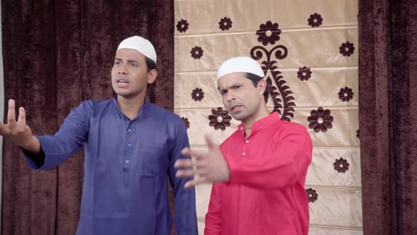 Two angry Muslim men shouting