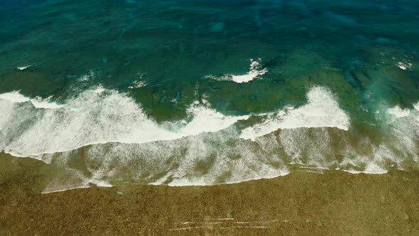 Waves Crashing on a Coral Reef