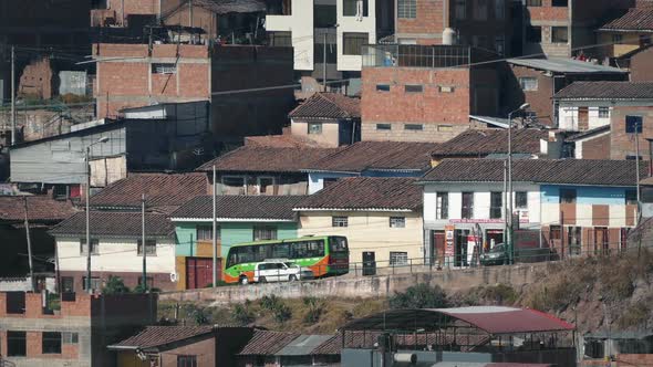 Road Through Favela On Sunny Day