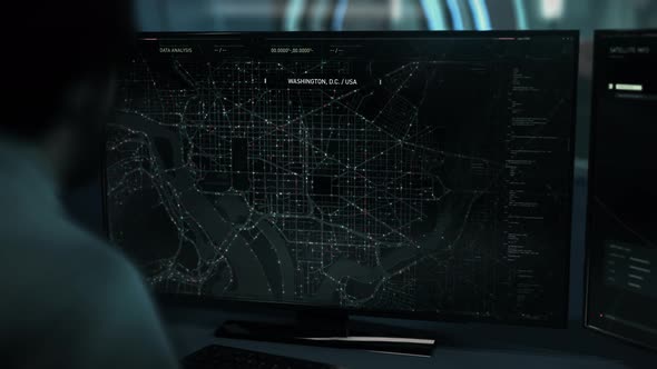 Satellite Network For Location Analysis Discovers Transport Vehicles On Map alt