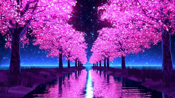 Pink Trees Landscape 