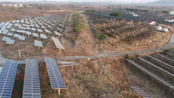 Solar power station in montain