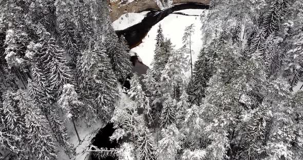 Overlooking Rocky Outcrop in the Winter Landscape