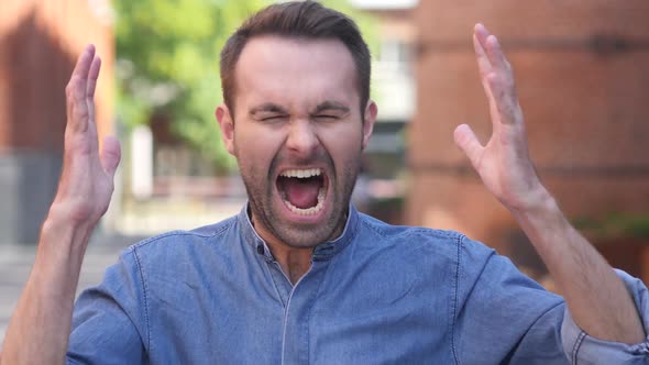 Shouting Screaming Casual Man in Anger