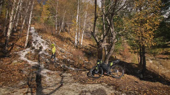 The Woman Travel on Mixed Terrain Cycle Touring with Bikepacking