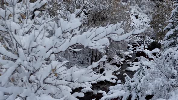 Fresh snow covers the landscape near Boulder Colorado