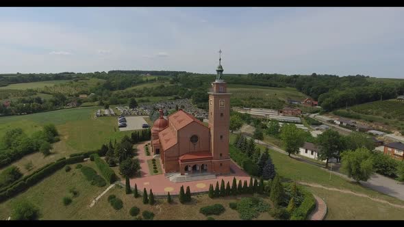 Aerial View Of A Fine Church