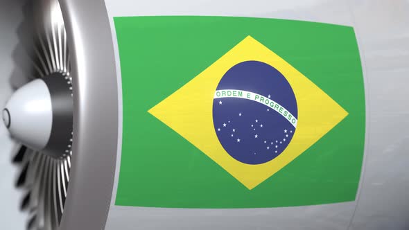 Turbine with Flag of Brazil