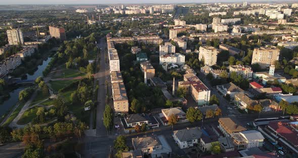 Ukraine City Rivne. Aerial Shot