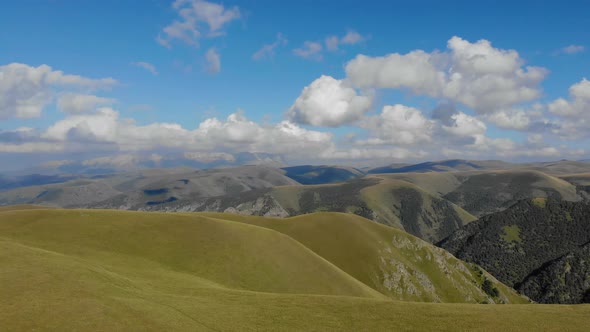 Aerial View of the Road Passing Through the Caucasian Ridge Elbrus Region