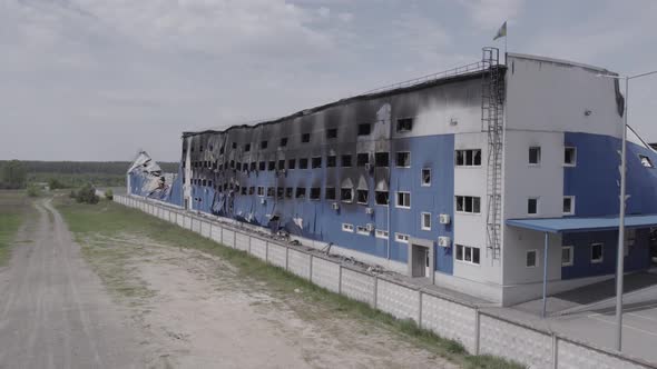 Consequences of the War in Ukraine  a Destroyed Logistics Hub in Bucha