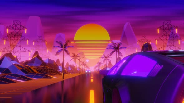 Synthwave background 