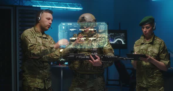 Soldiers Testing Holographic Rifle Interface