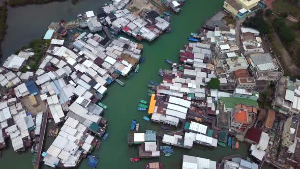 Top view of Fishing old village in Hong Kong