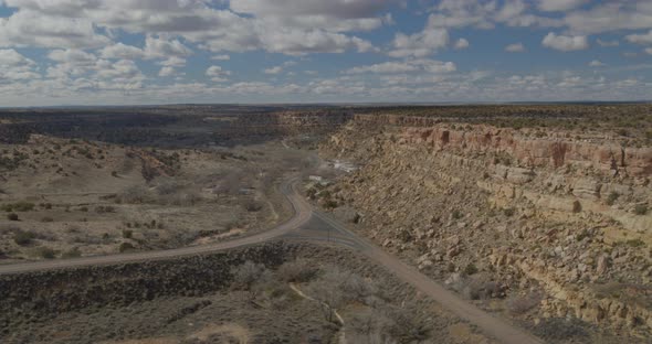 Flying towerd the village of Keams Canyon in the Hopi Reservation