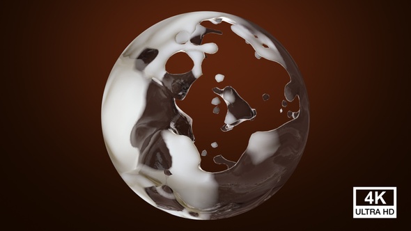 Chocolate And Milk Splash Sphere 4K