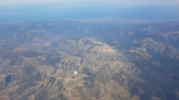 4k aerial view of earth from airplane