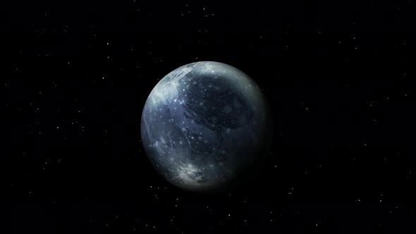 Realistic Pluto Slowly Rotated Zoom Out